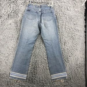 Gasoline Jeans Womens Size 8 Raw Waist Raw Hem Boho Straight Leg Vintage
